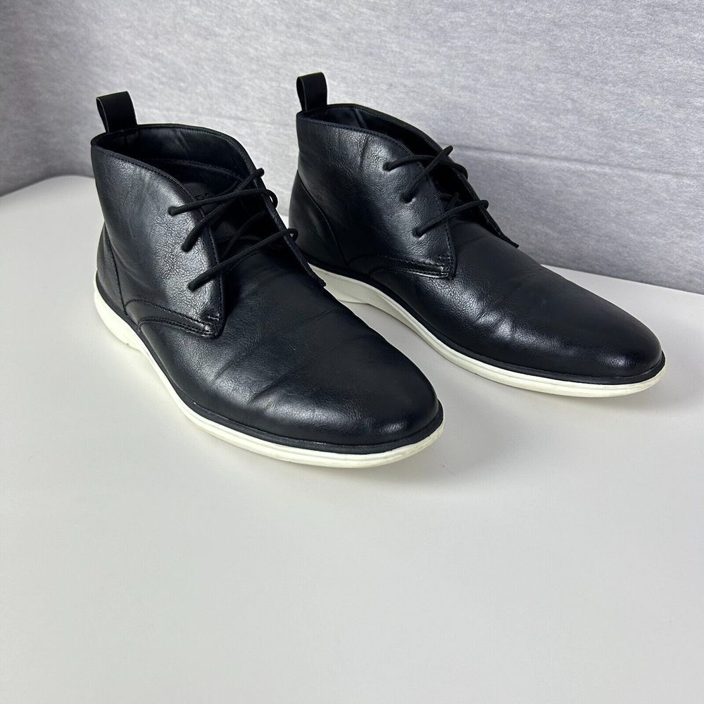 Aldo Black Leather‎ Lace-Up Casual Career Clinton Ankle Boots Men's Size 11